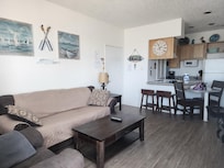 Living room and front door.