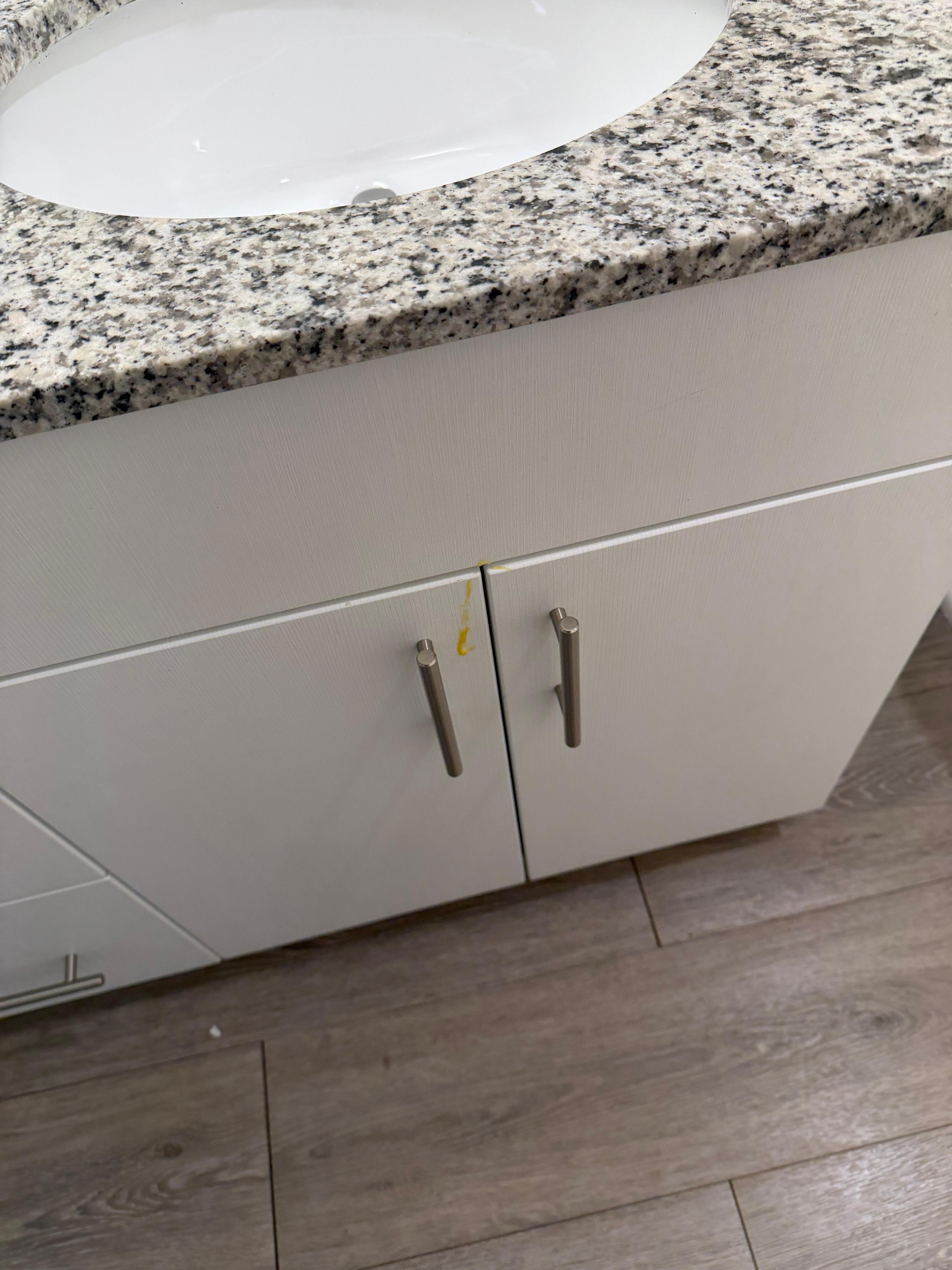 Sink had some sort of dried up cream on it