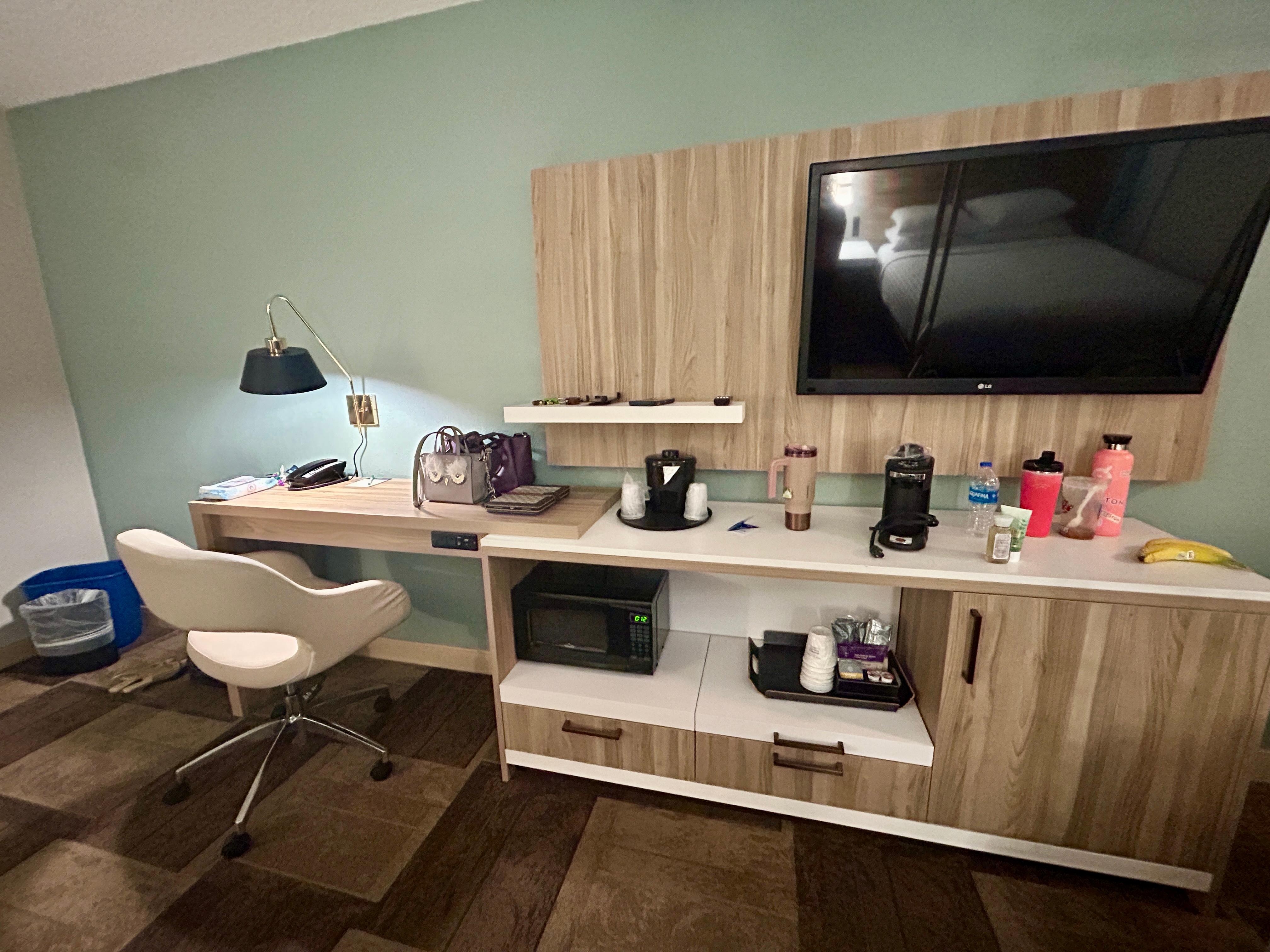 Desk, TV, & Microwave area 4/8/26