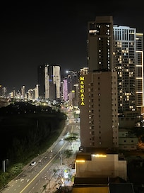 View down the strip from my balcony