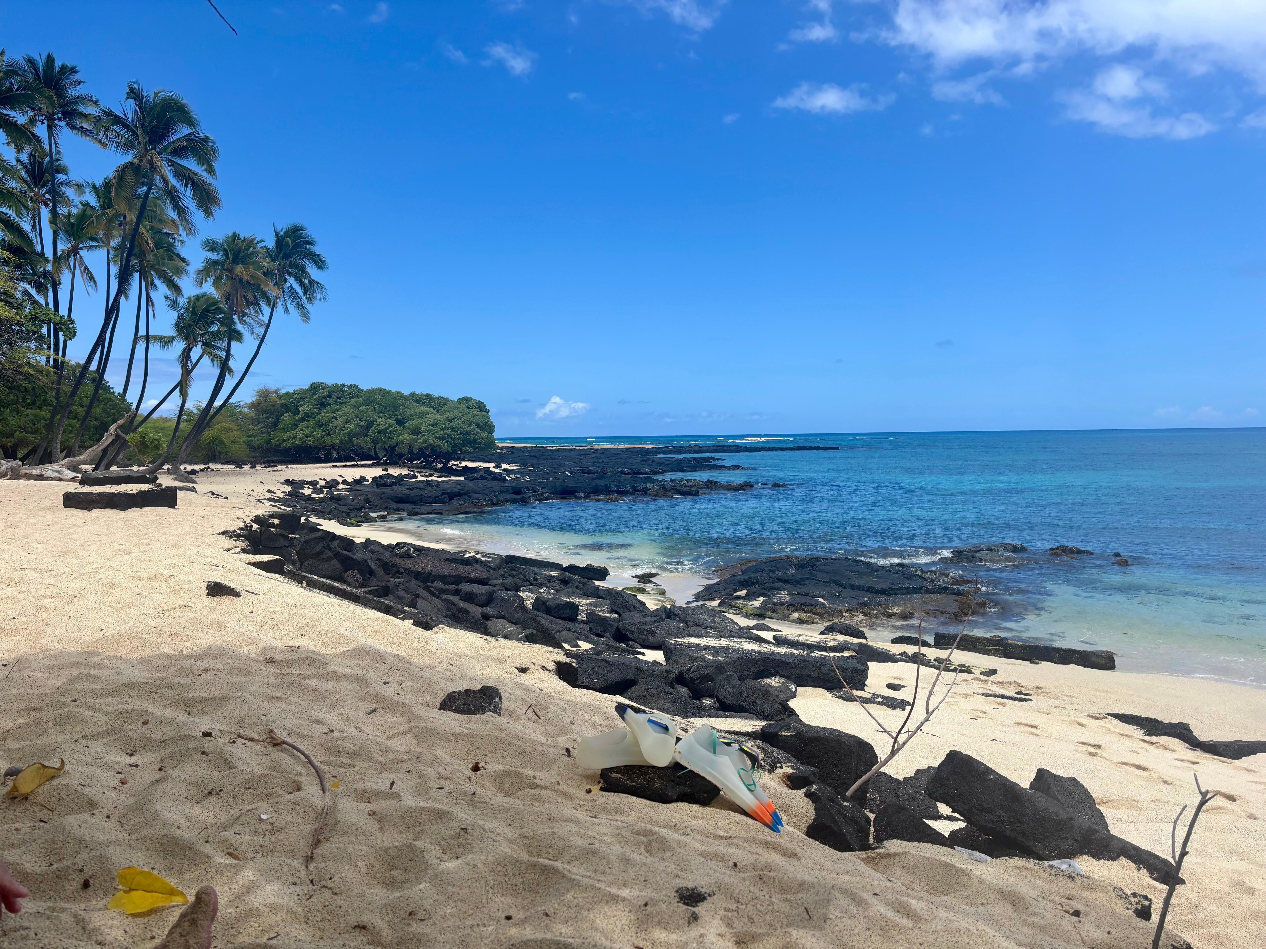 Hike into beach....