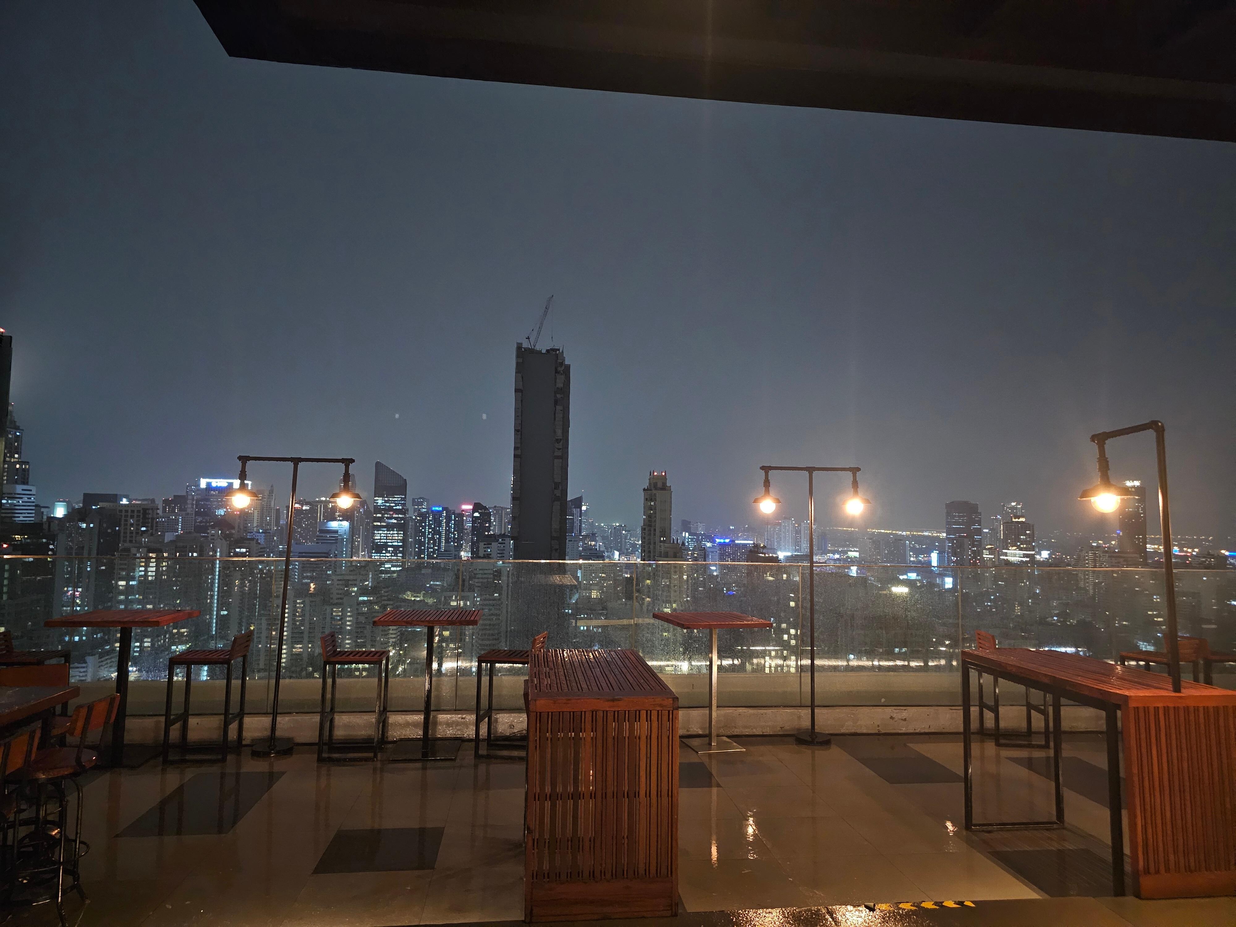 View from rooftop bar.