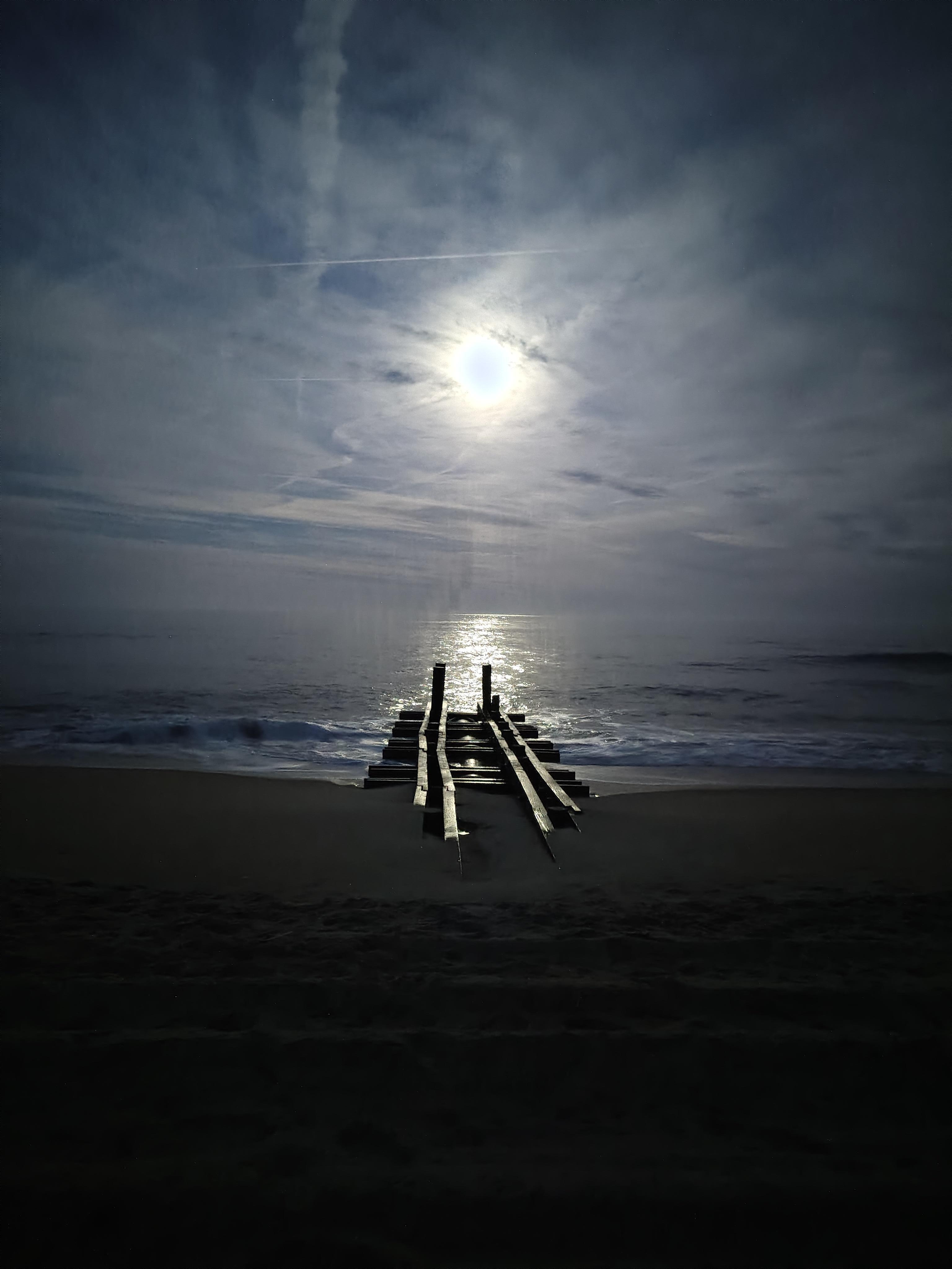 Night walk at the beach