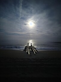 Night walk at the beach