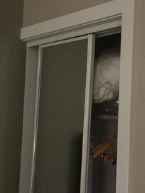 The closet door was broken. The fridge was not working, and there was food inside left by the previous person