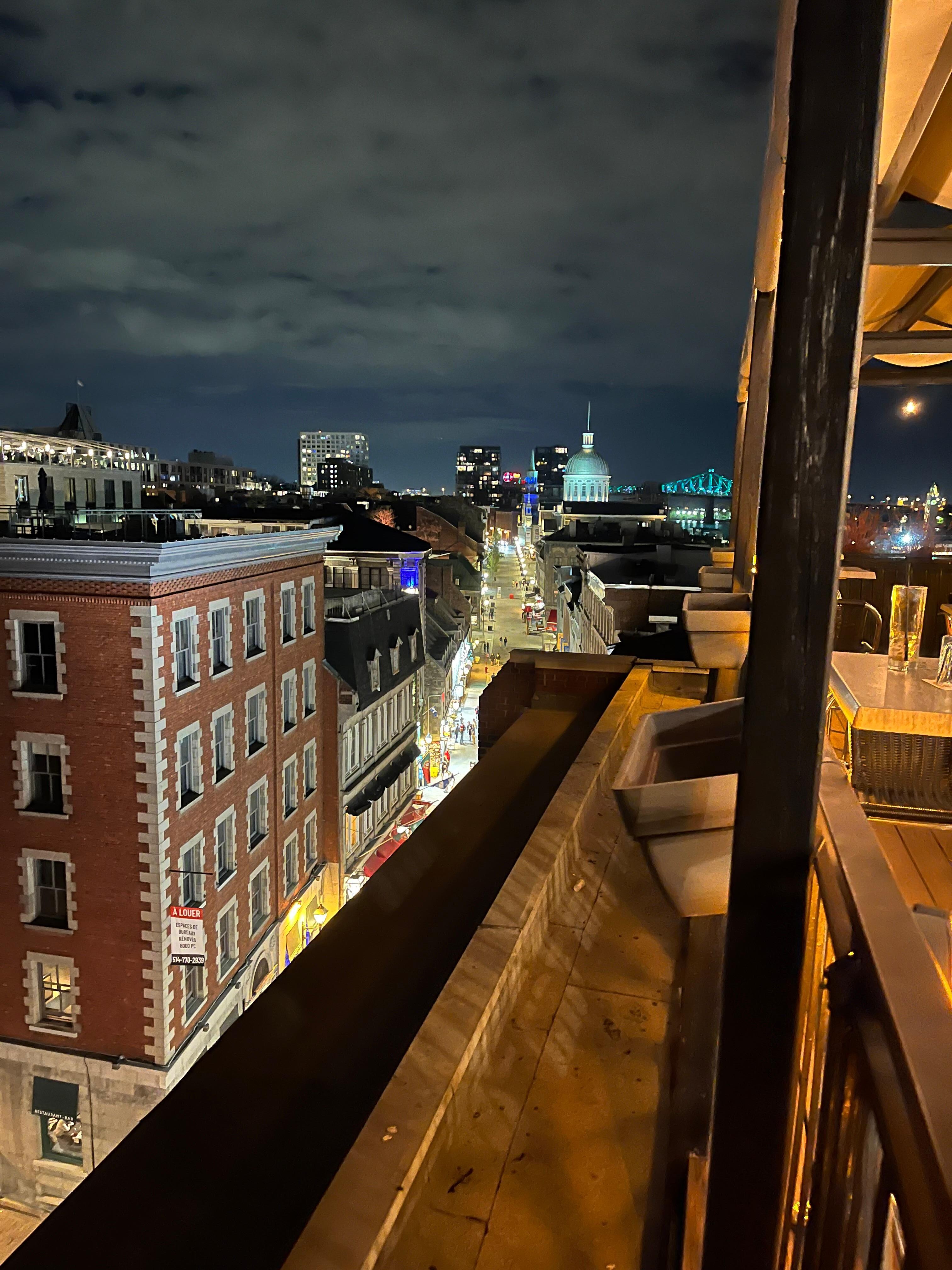 Views from the rooftop bar and restaurant 