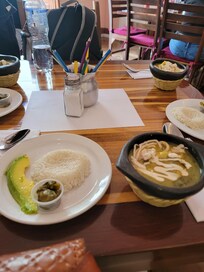 Sampling food while on a city tour.