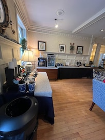 Coffee area in the morning