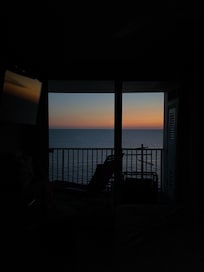 A sunset view of the Gulf from the Master bedroom.