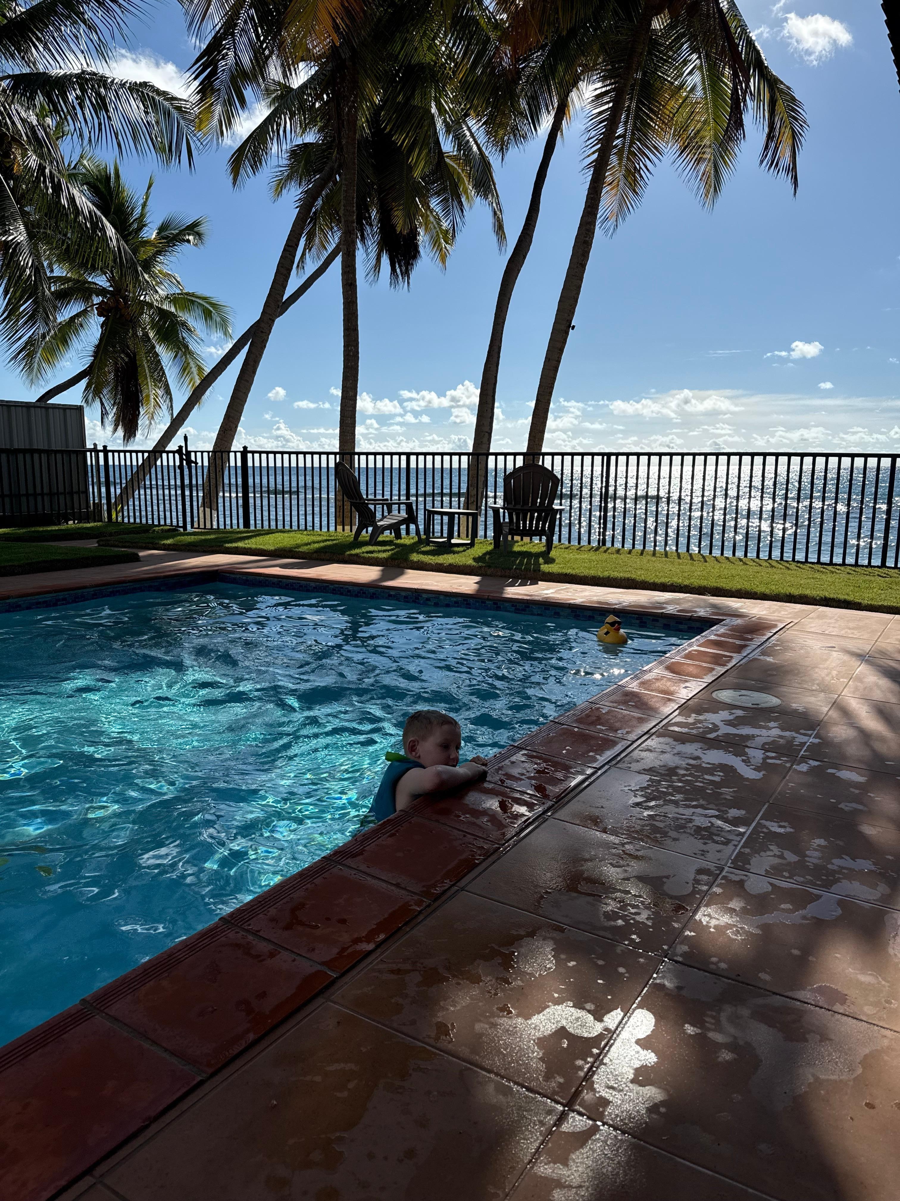 Pool and beachfront from porch