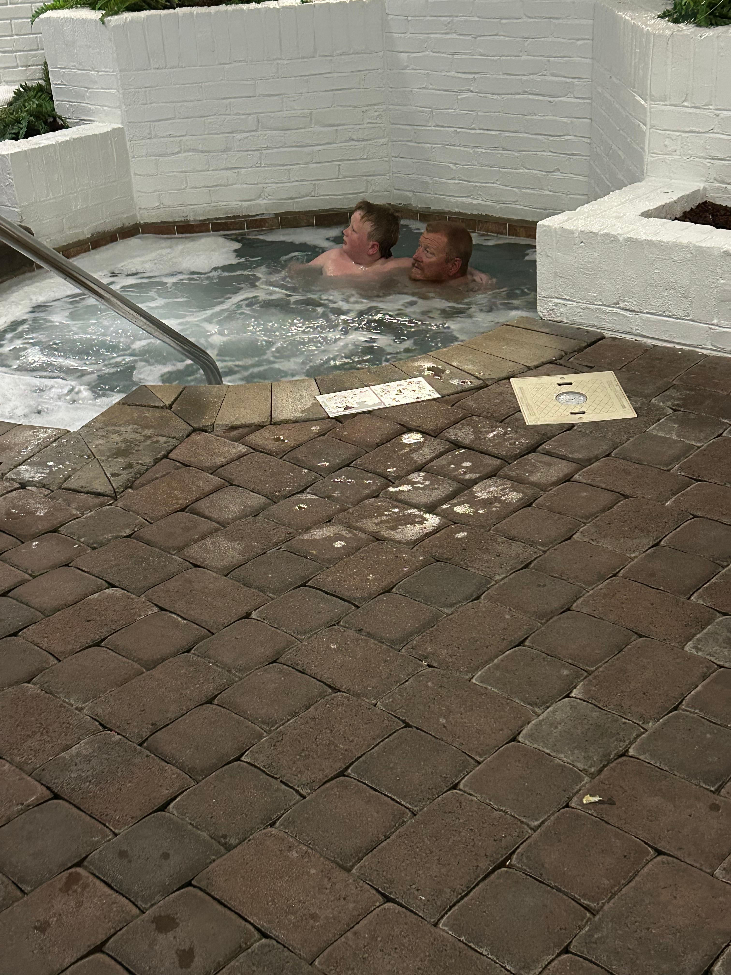 Hot tub was warm 