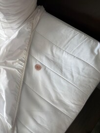 Blood on sheets in 1st room