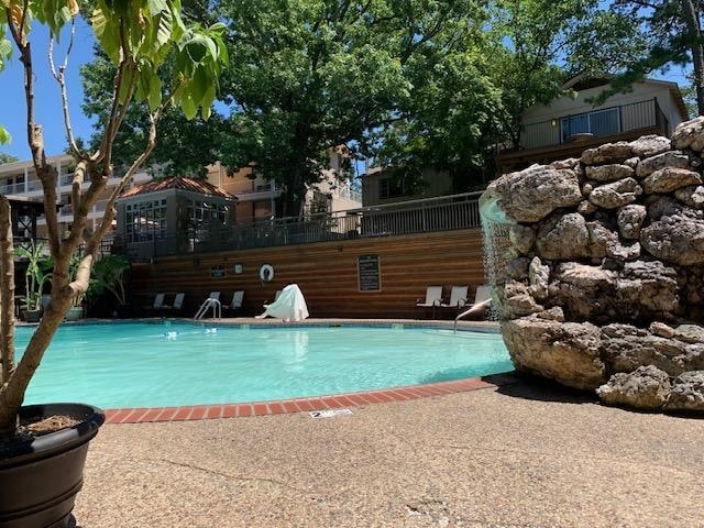 Outside at the pool