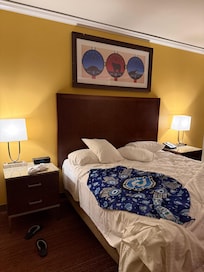 Comfy bed and beautiful artwork