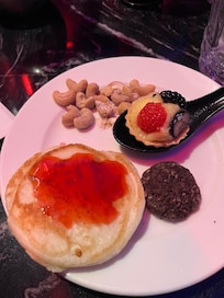 Small sample of food in the lounge.