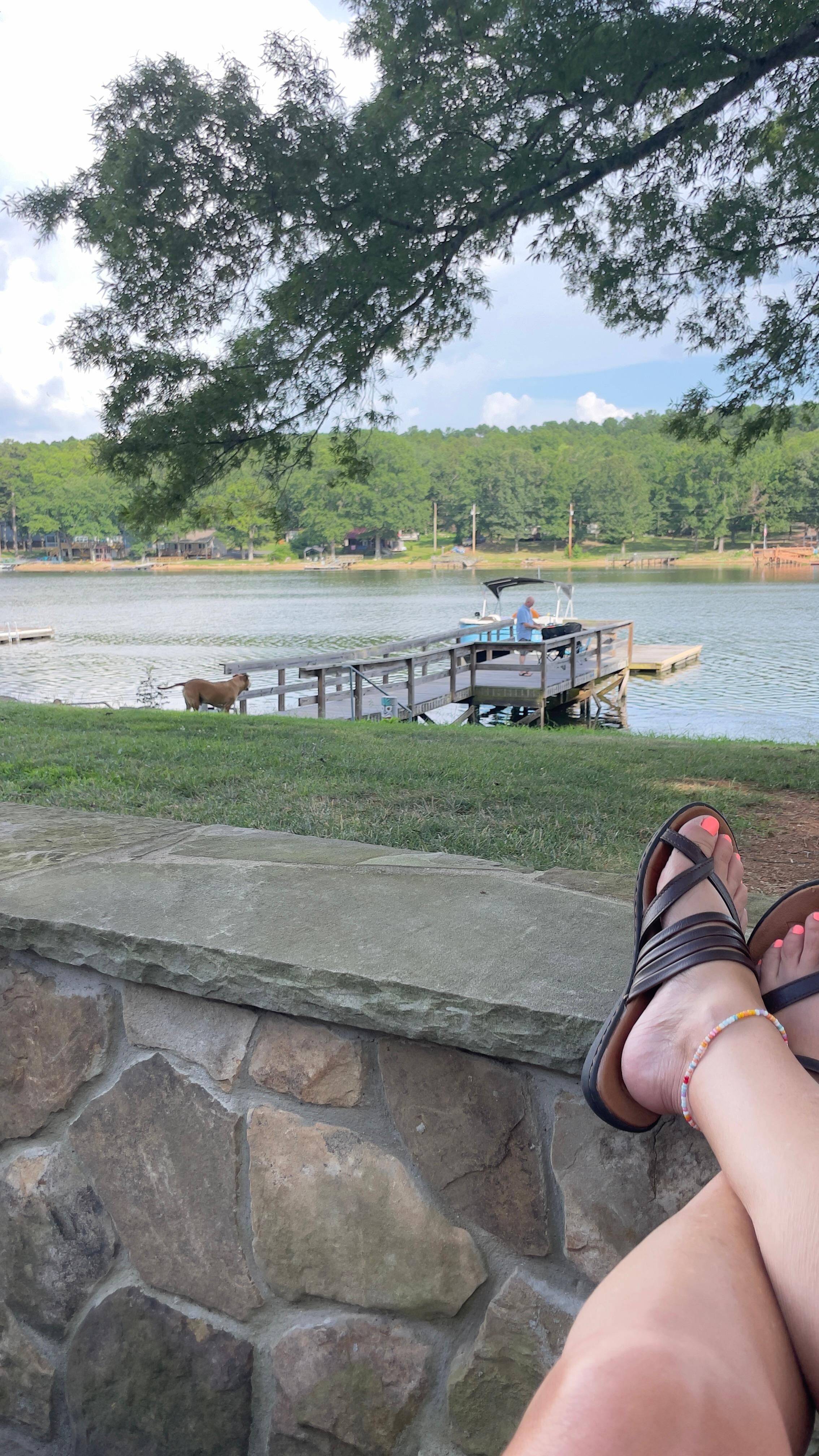Relaxing on the patio