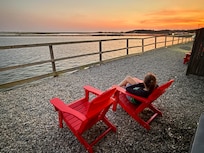 high tide sunset from room patio