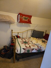 This daybed is in the master bedroom closet. My youngest loved it as he could be away from his siblings.