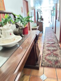 Tight hallways with too much furniture.