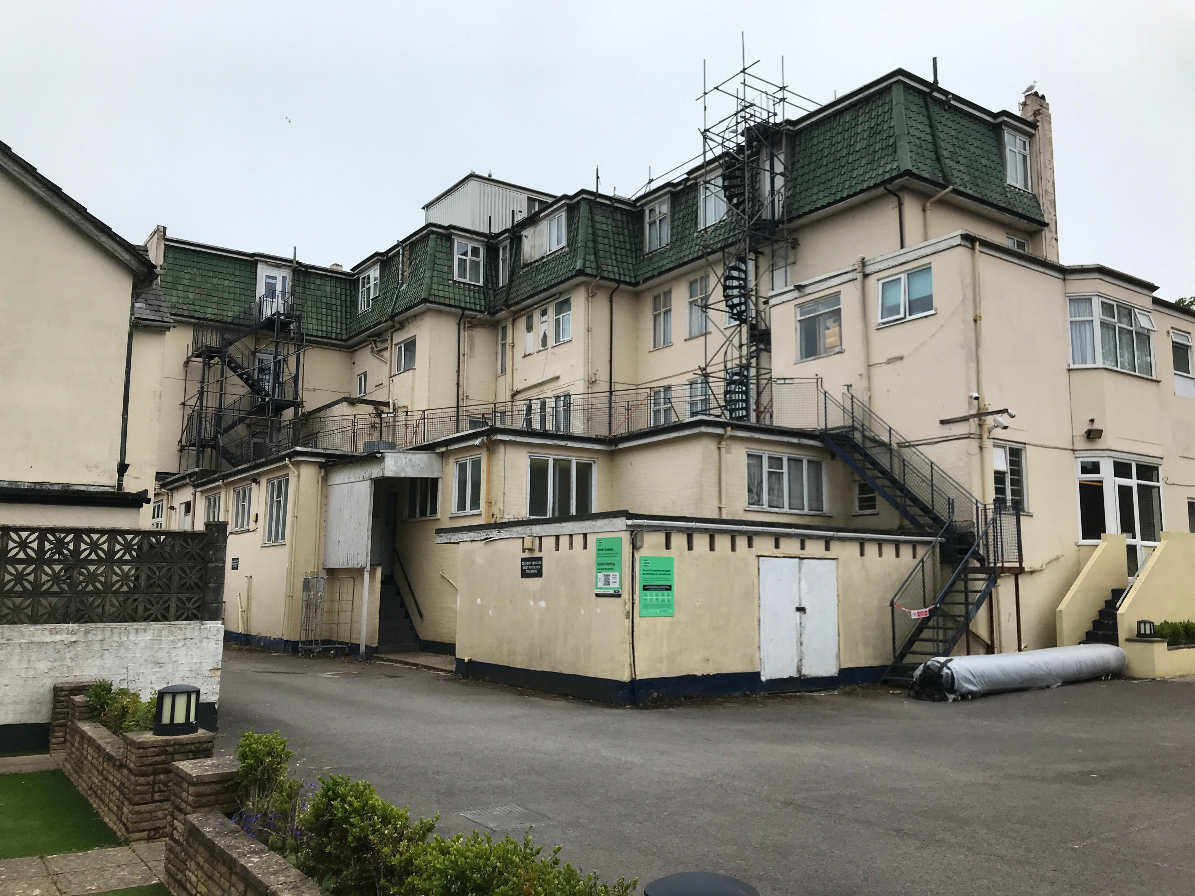 View of the hotel rear from the chalet 