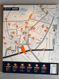 Map in hotel lobby of places to visit