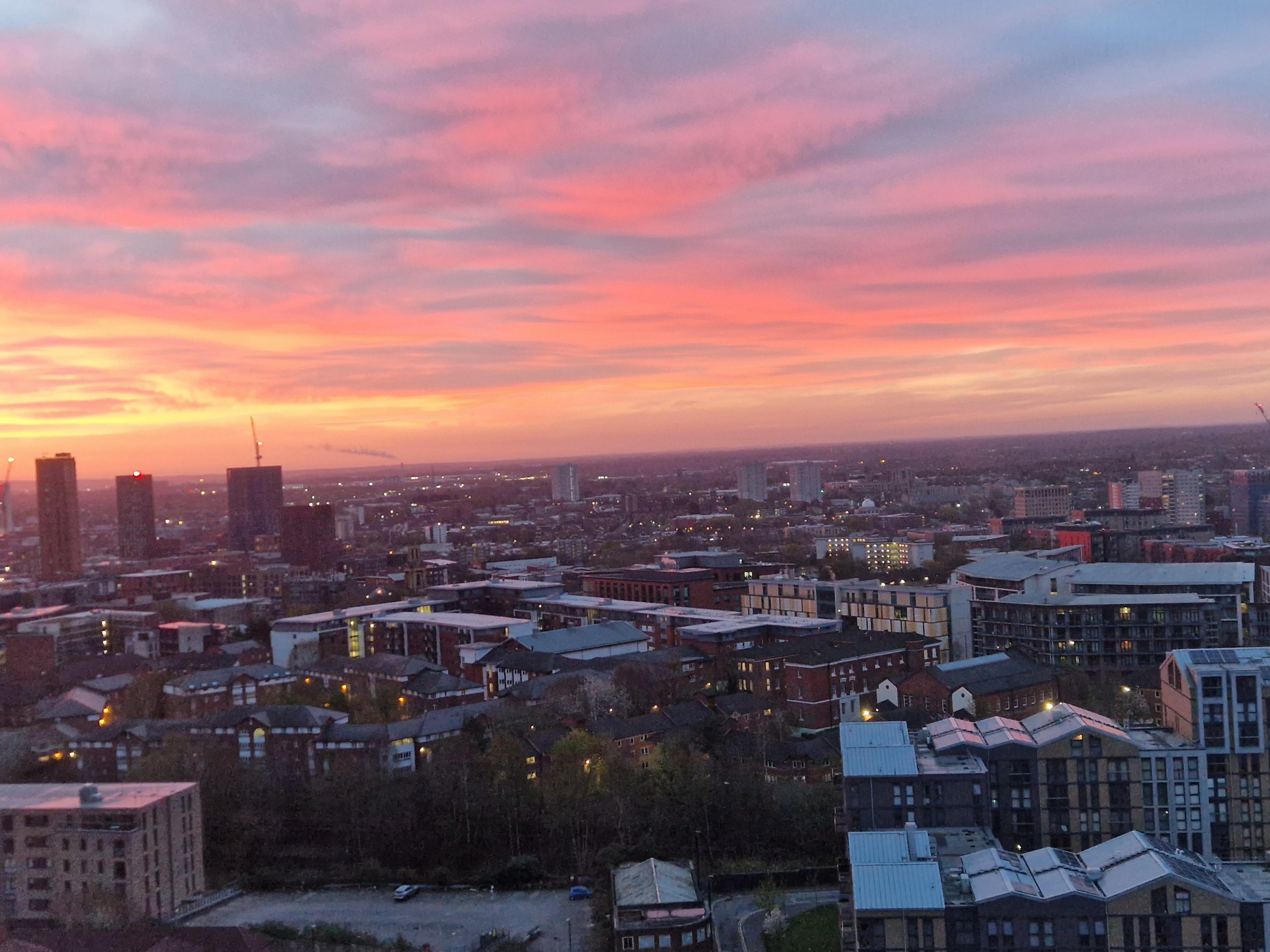Sunrise over Birmingham. 