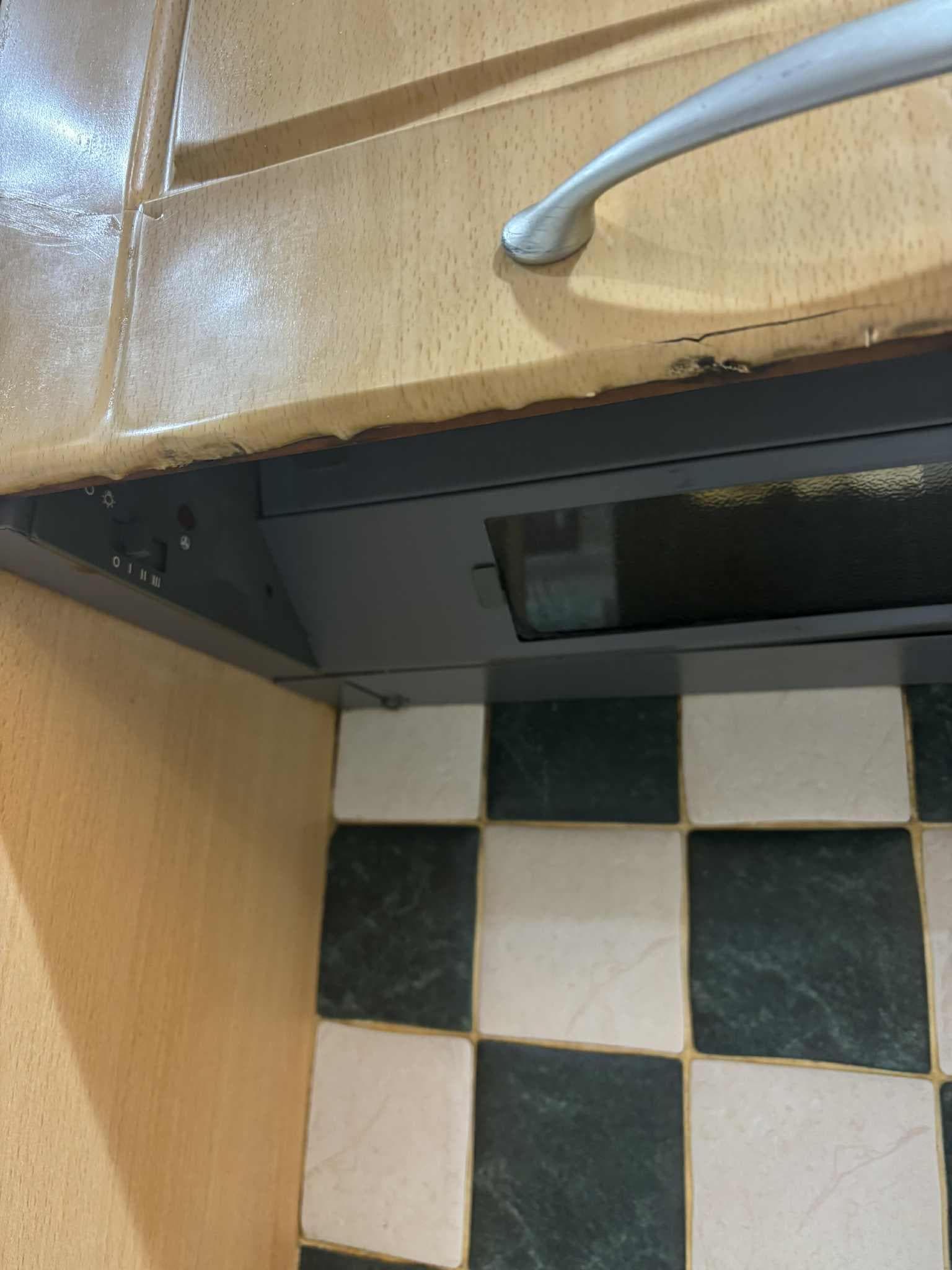 Dirty and melted oven hob