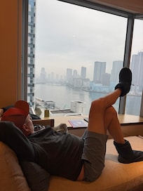 View from 10th floor room looking east over the river.