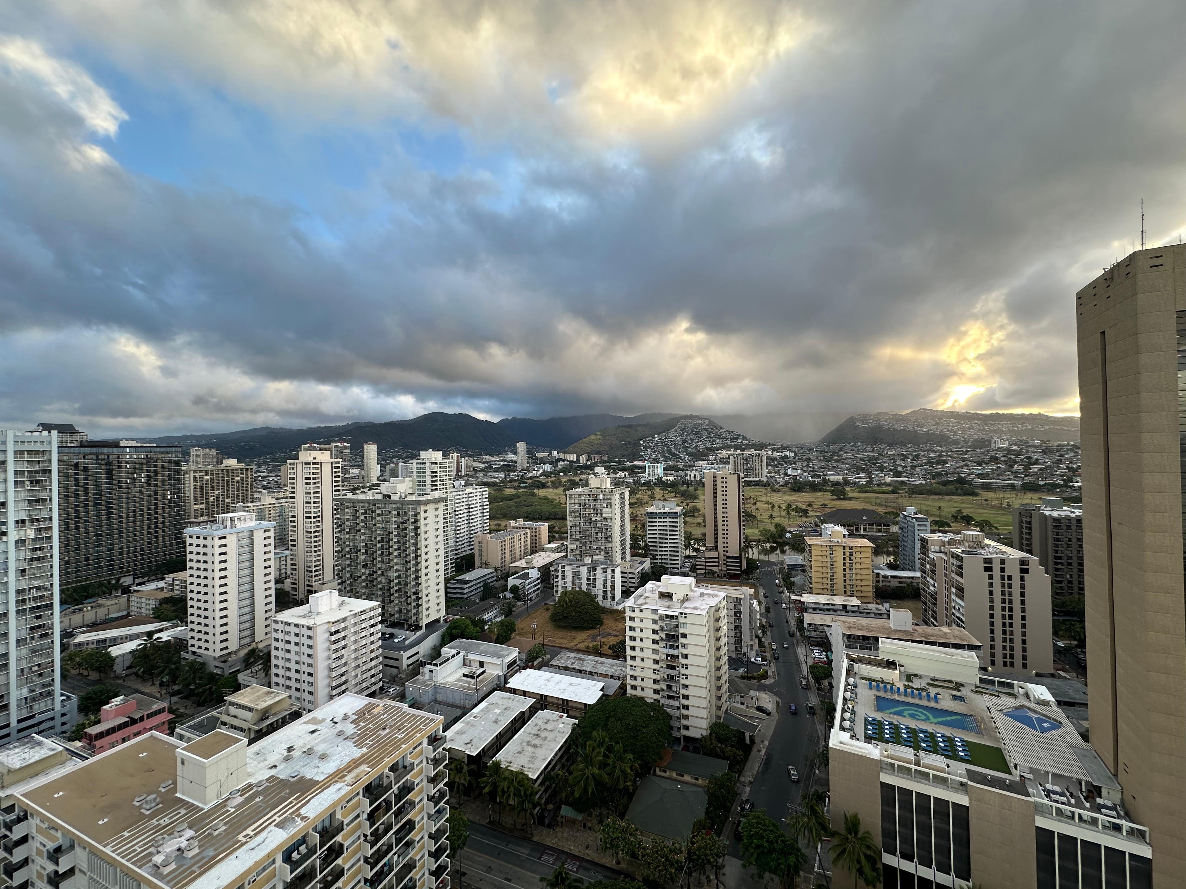 From the balcony of our 30 floor room