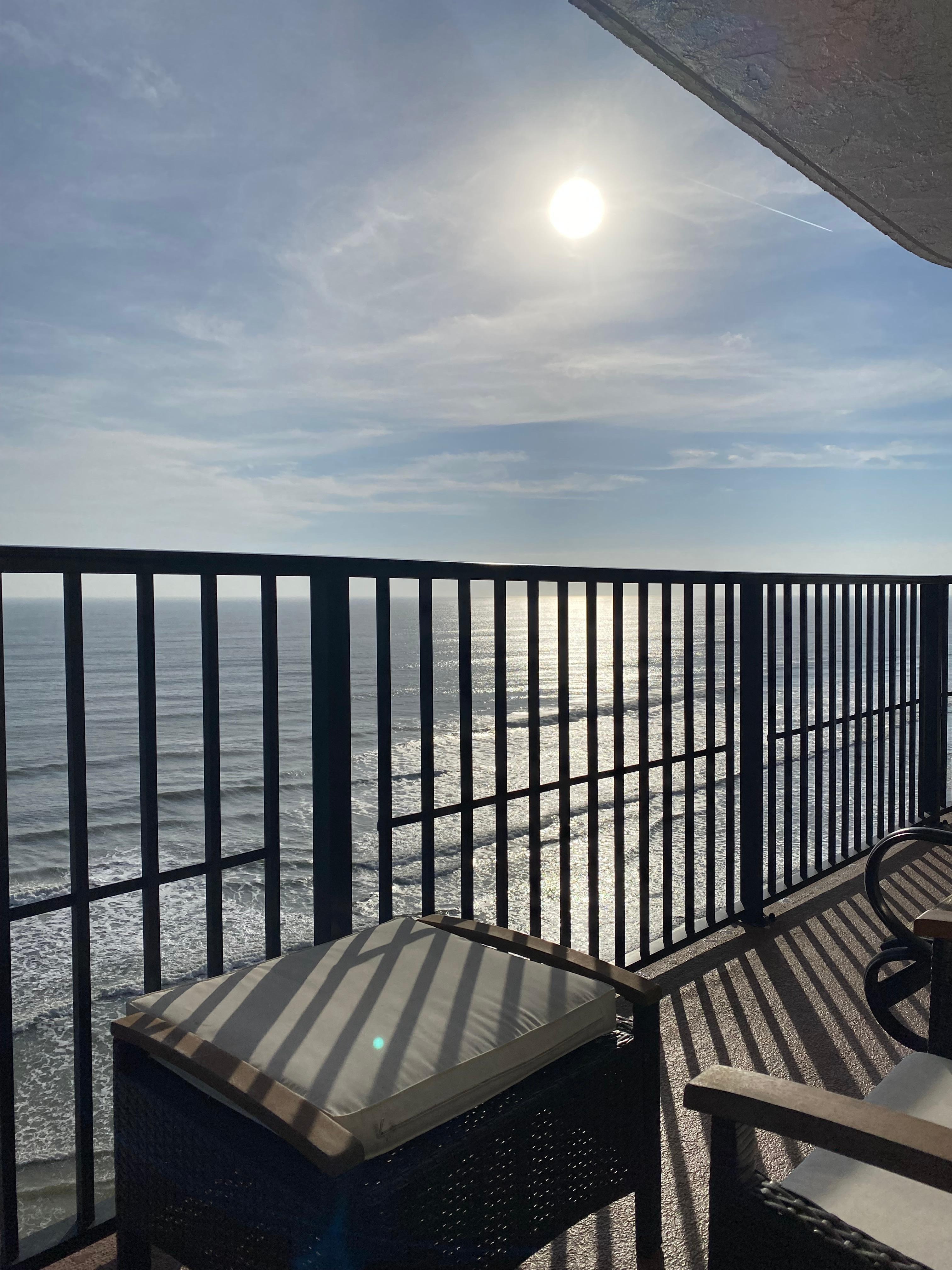 Sunrise on the balcony.