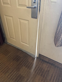 Bottom gap and flimsy of door