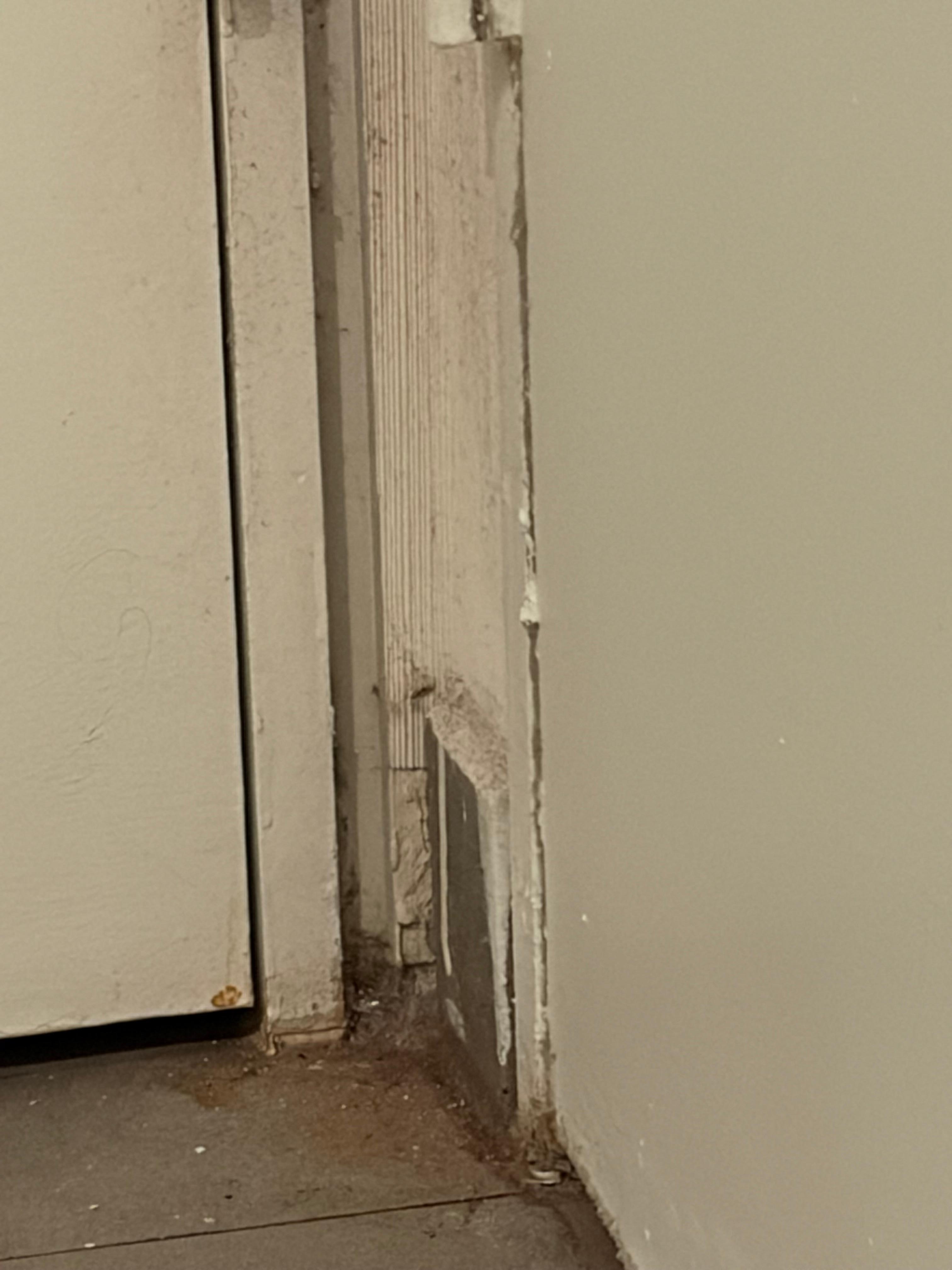 Dirt built up in every corner.