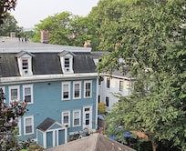 View from our room of nearby rooftops.