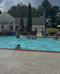 Kids like this pool because they were able to swim without their swim vest