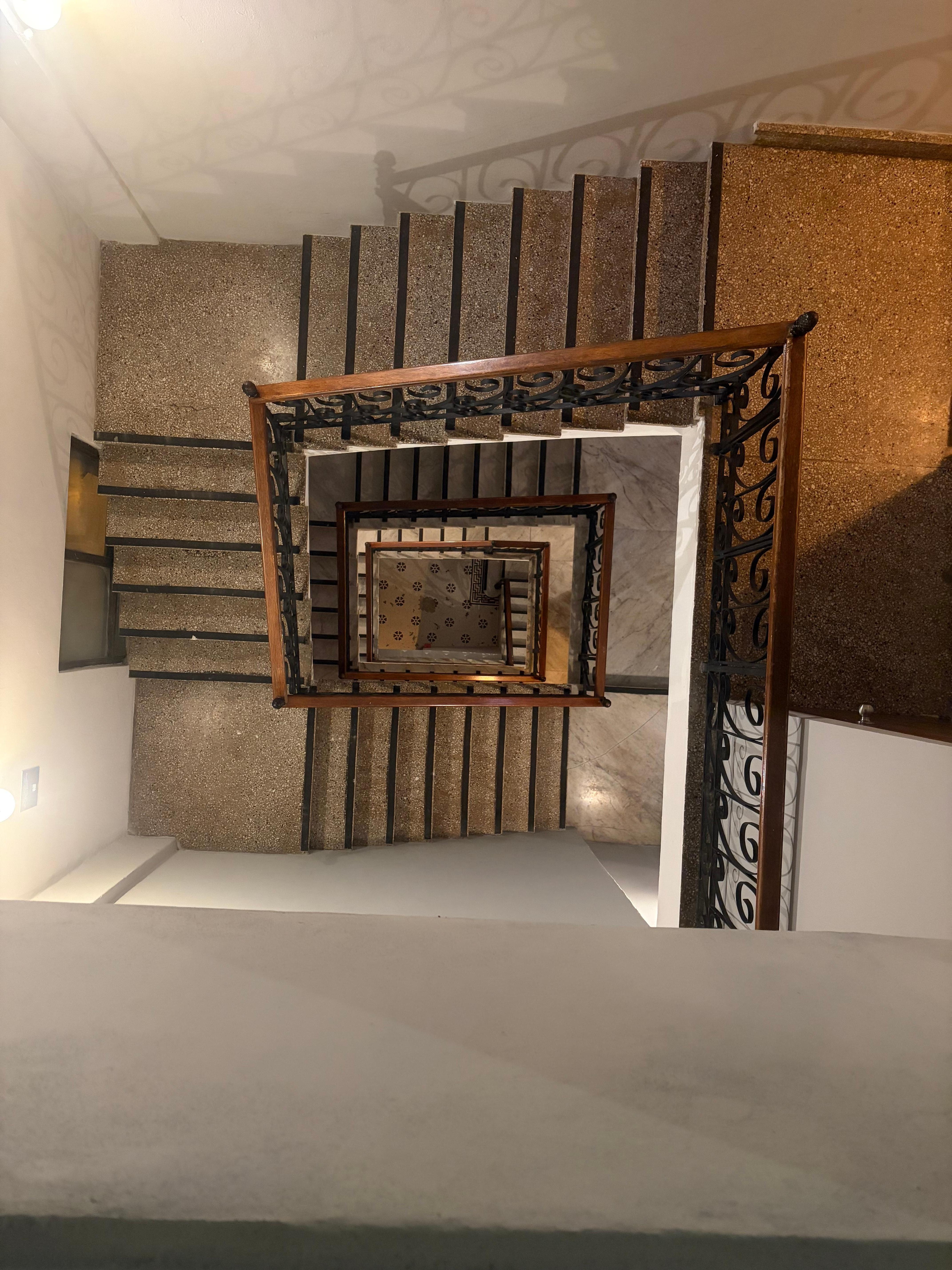 The stairs in the hotel