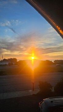 Sunset from the balcony at quality inn