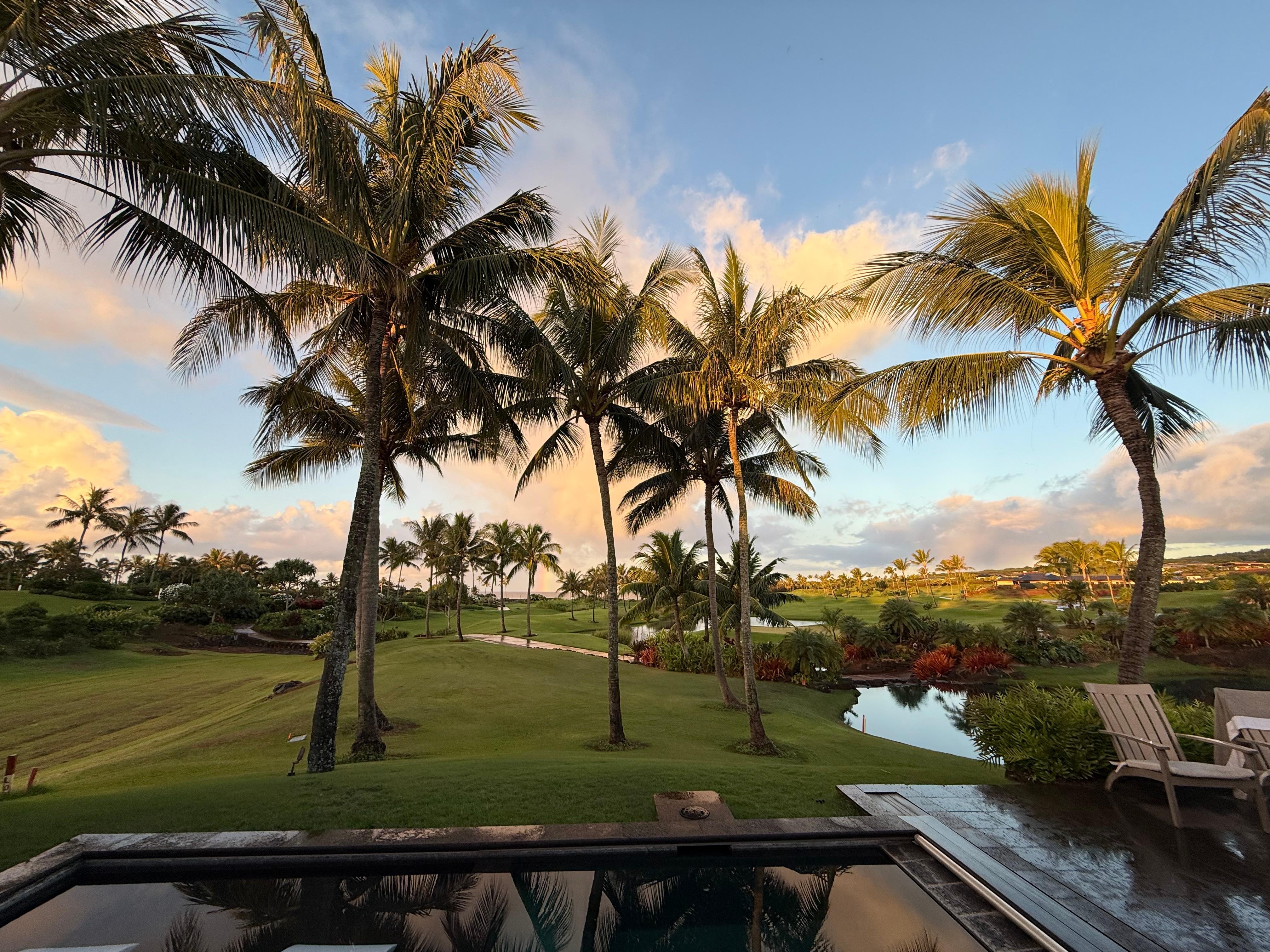 Morning rainbow off the patio!