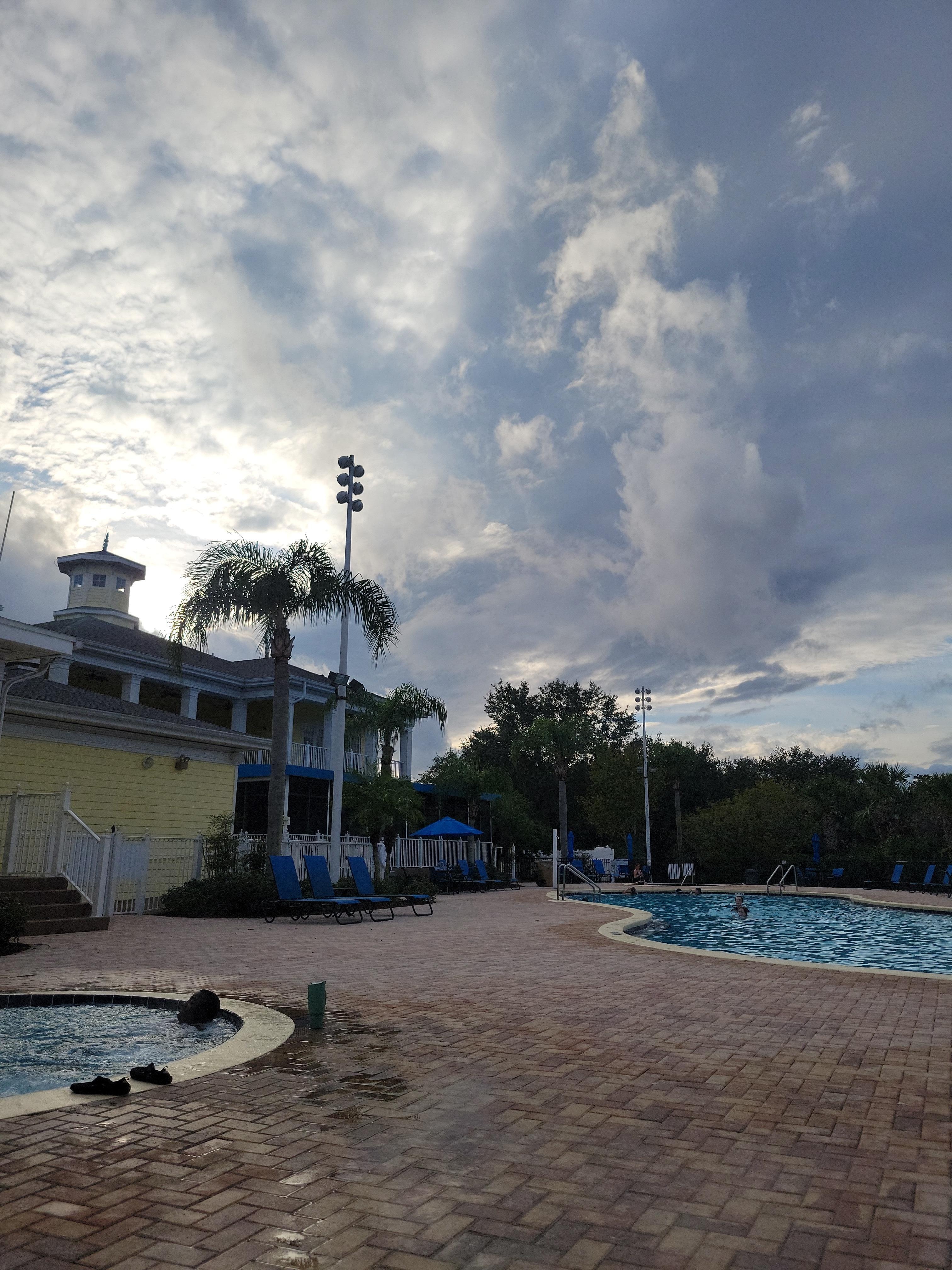 Weather was not as warm as hoped for. Thankfully they had a hot tub.