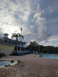 Weather was not as warm as hoped for. Thankfully they had a hot tub.