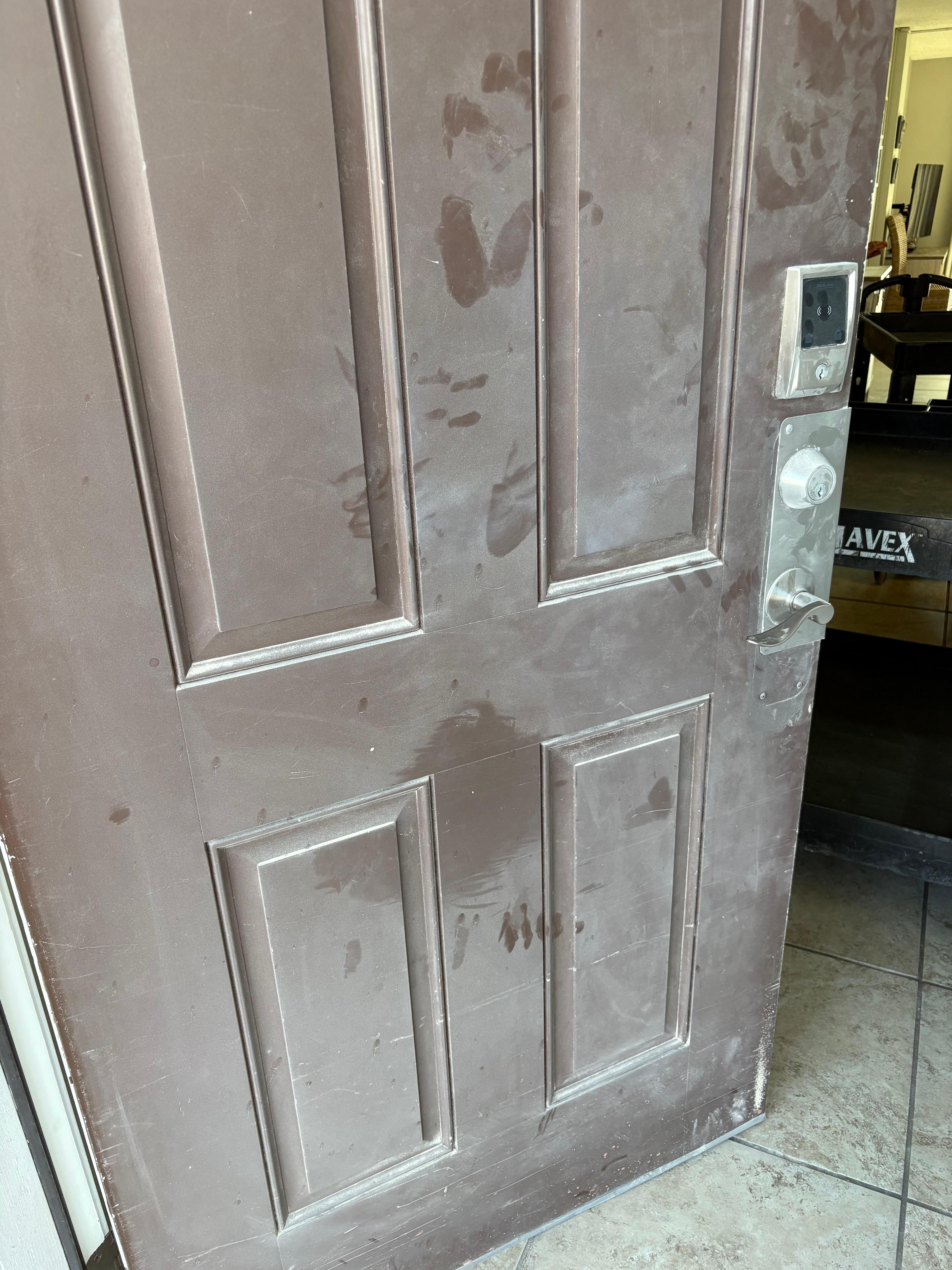 Dust on front door and comes in whenever you open the door 