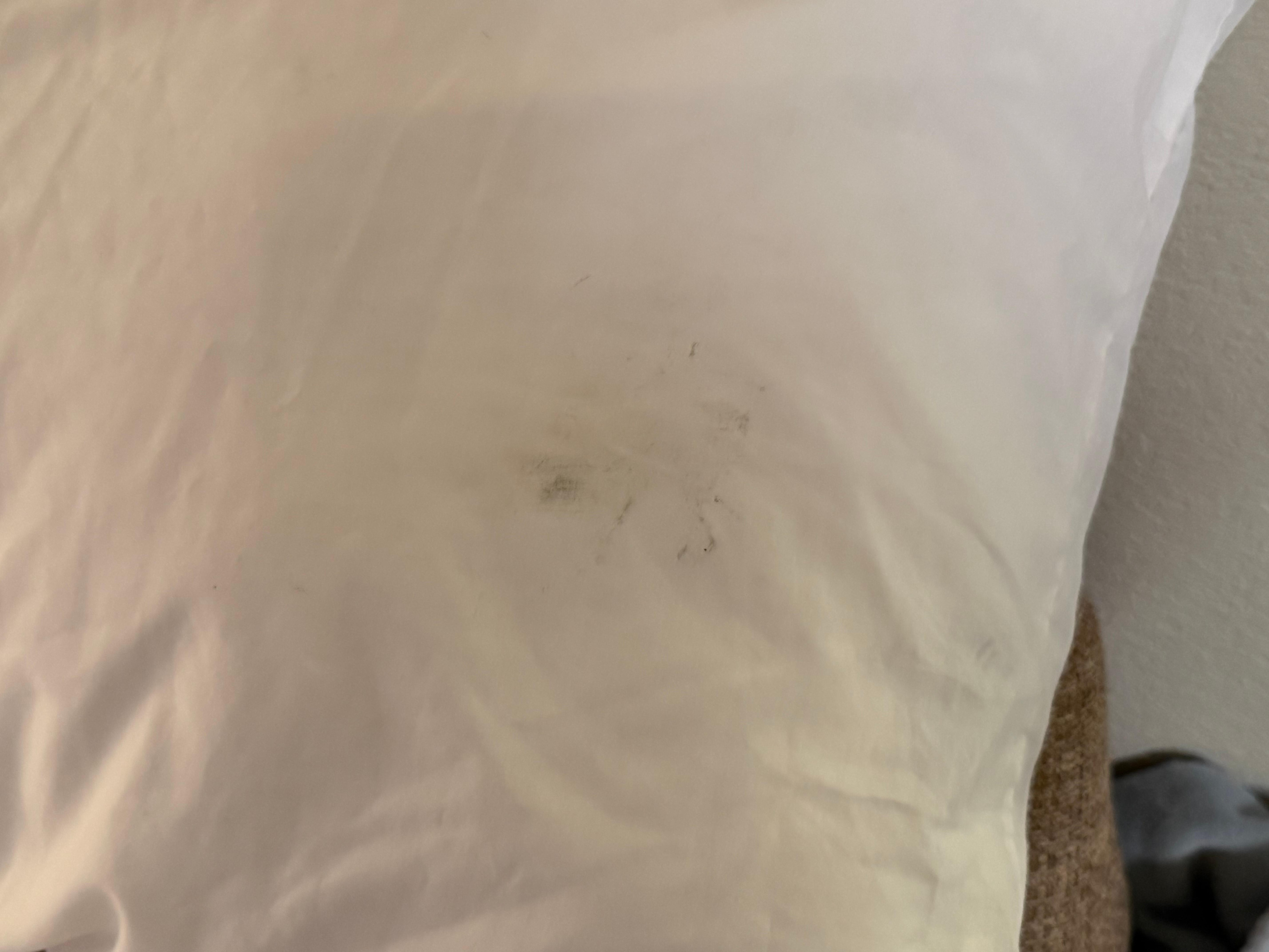 Stain on the pillow case 
