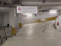 The approach to the exit to the carpark