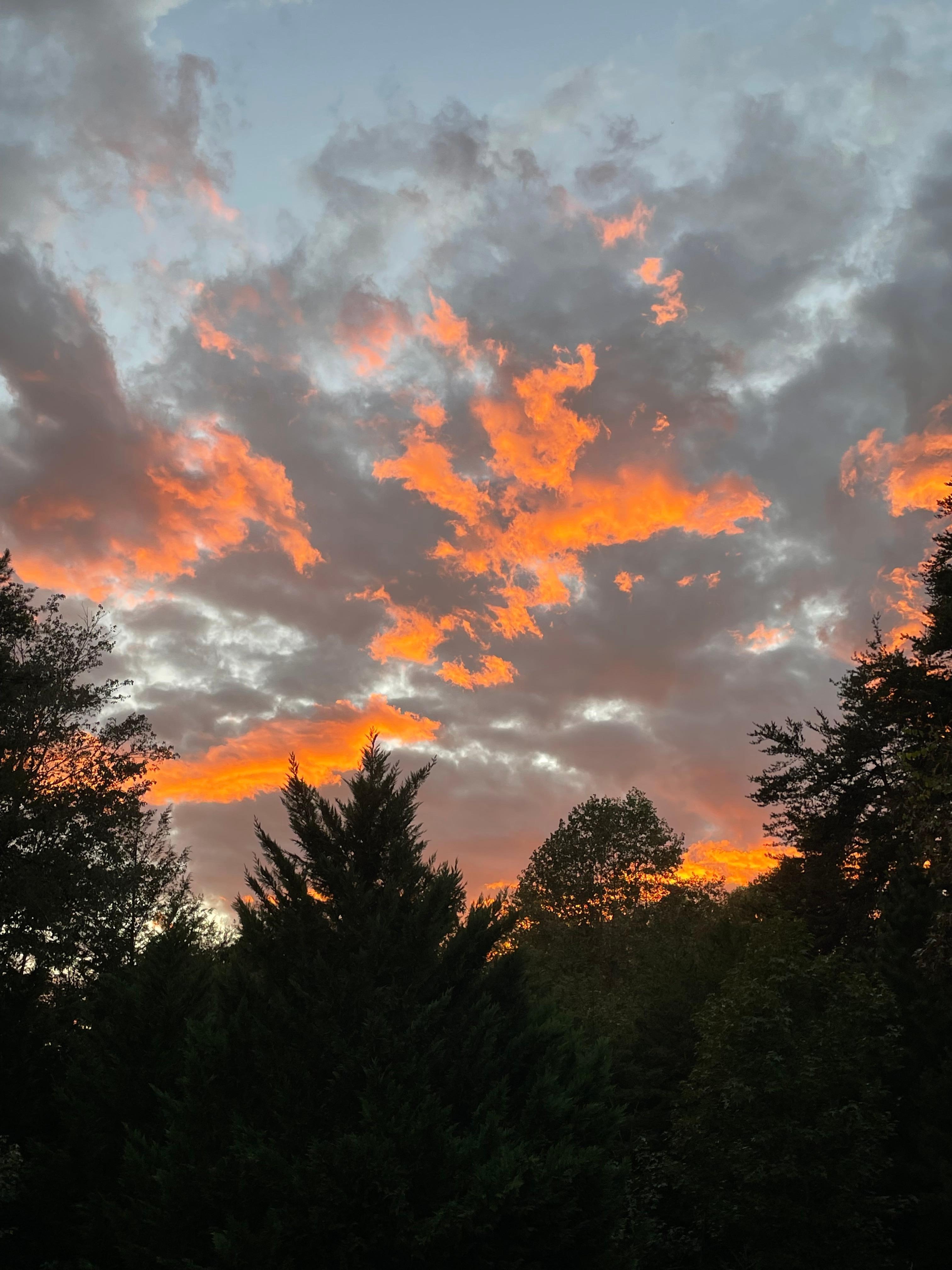 Sunset clouds from the porch