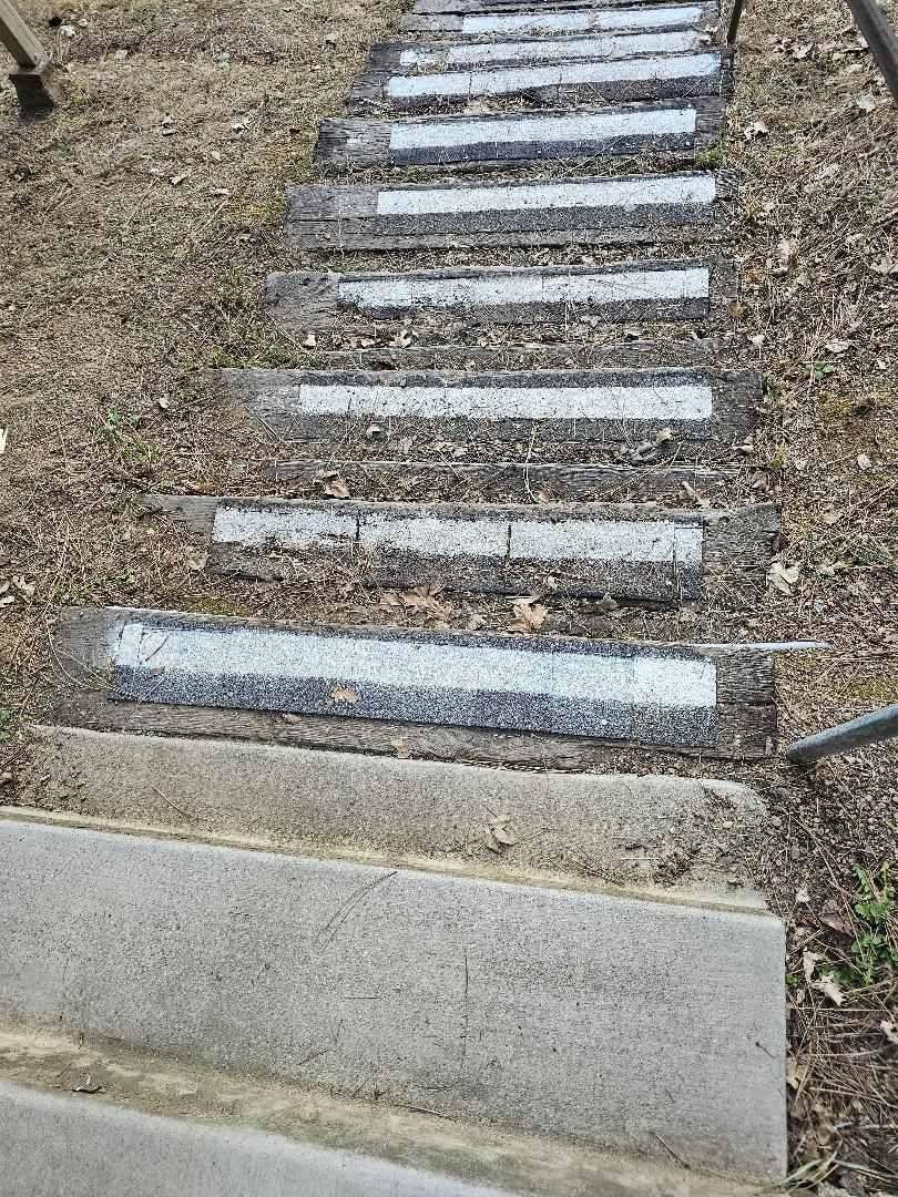wooden stairs to room covered with debris