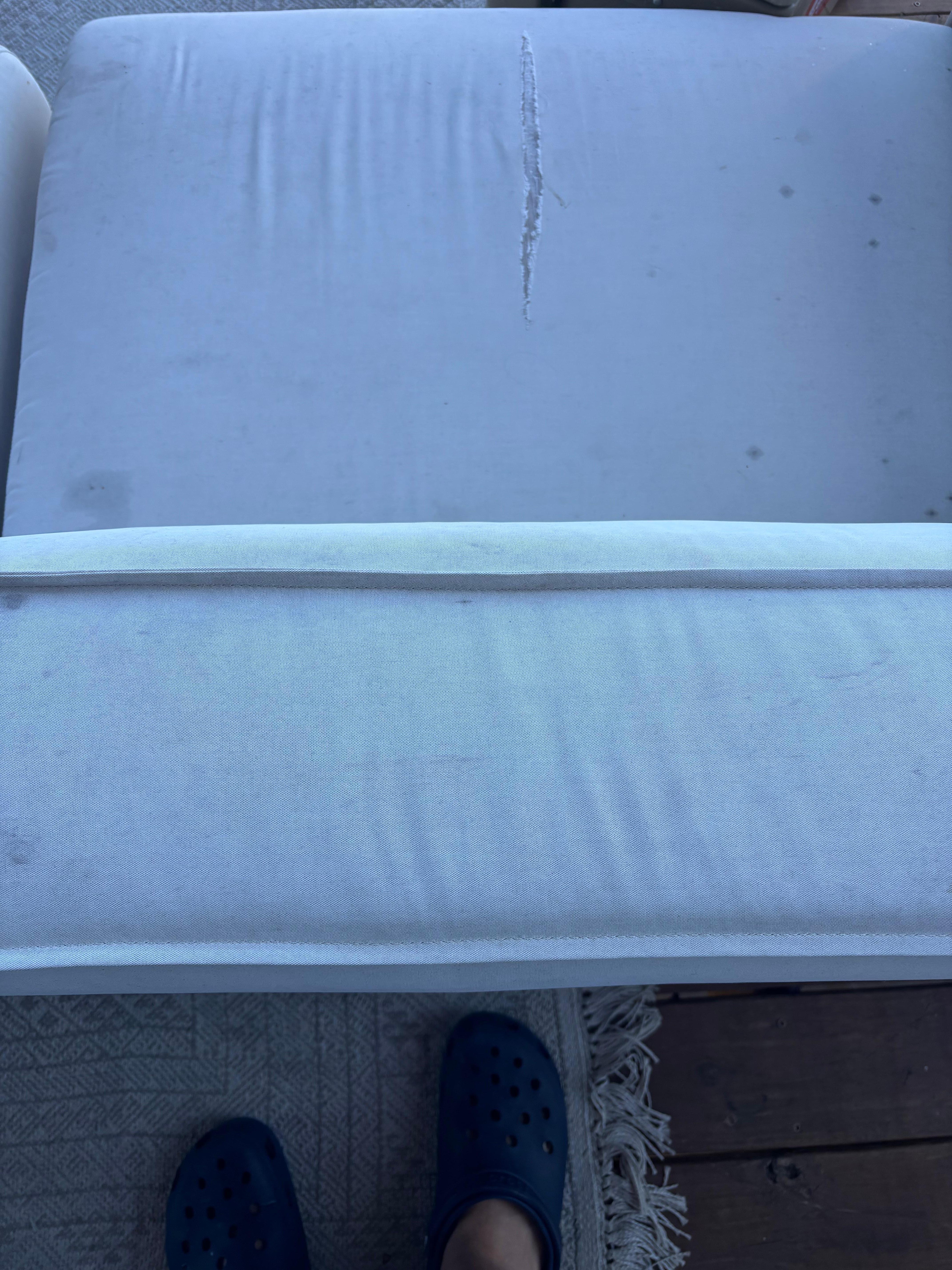 Tear in outside furniture 