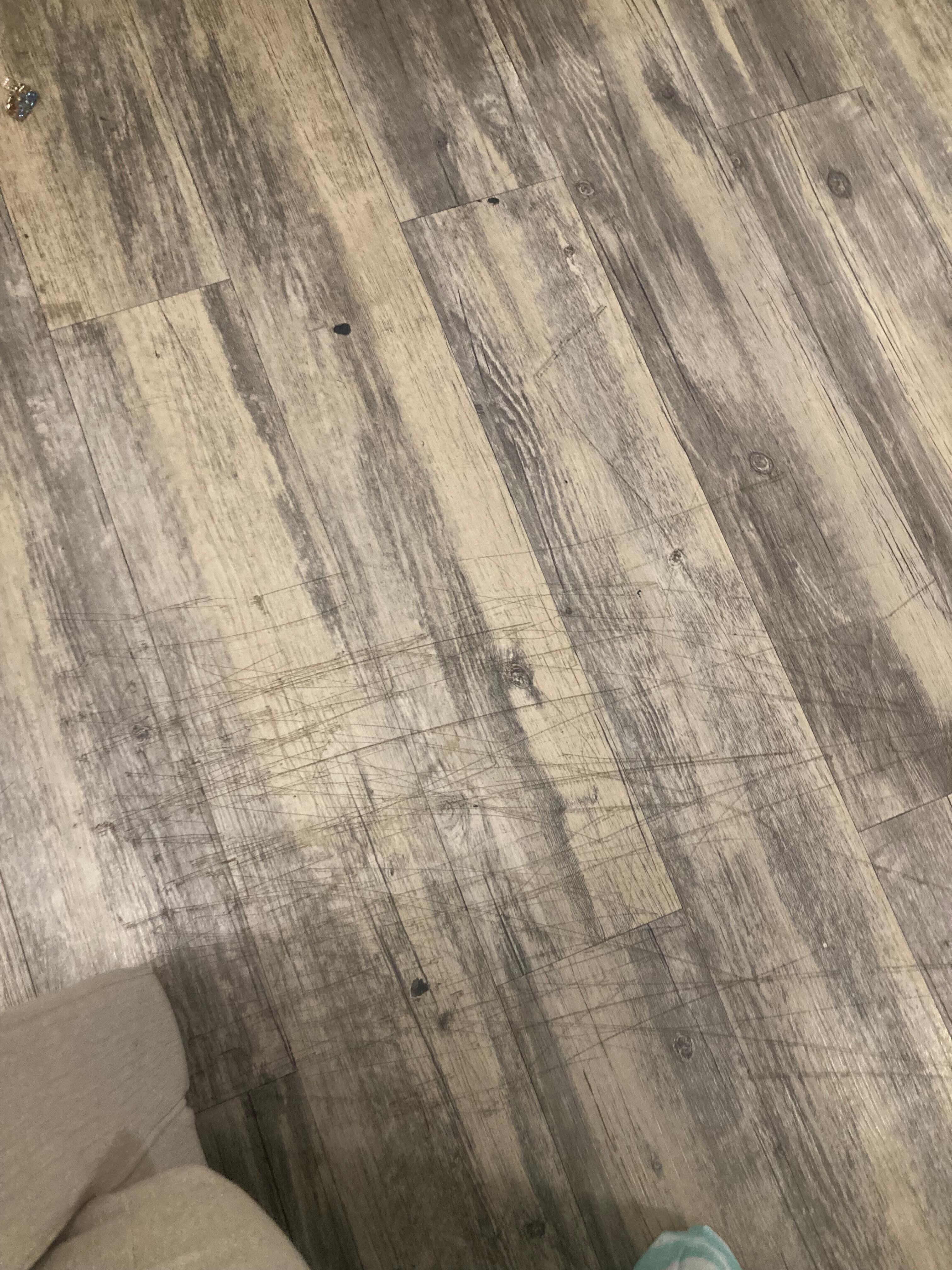 Scratched on floor in many spots 