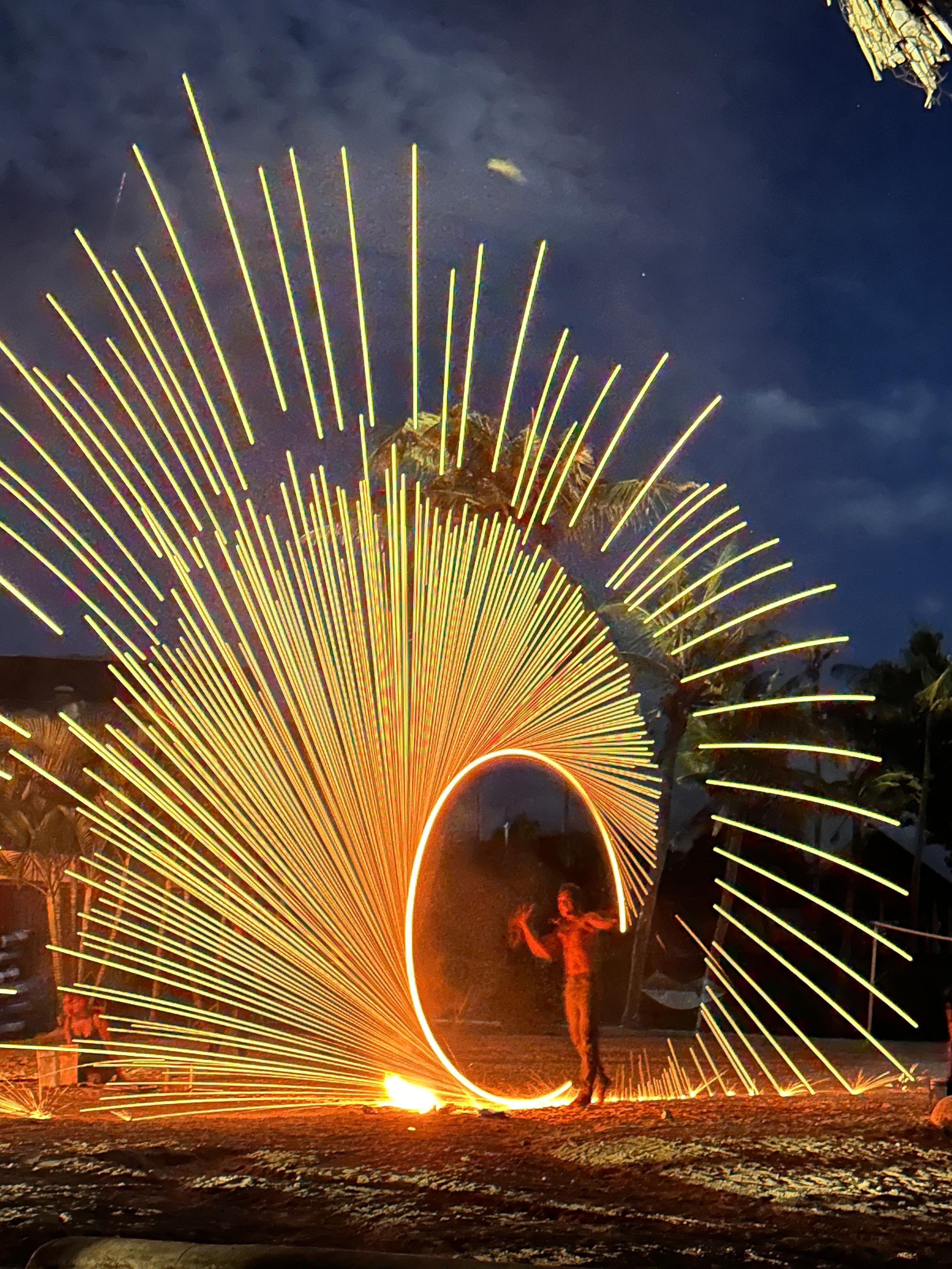 Fire show at the hotel 