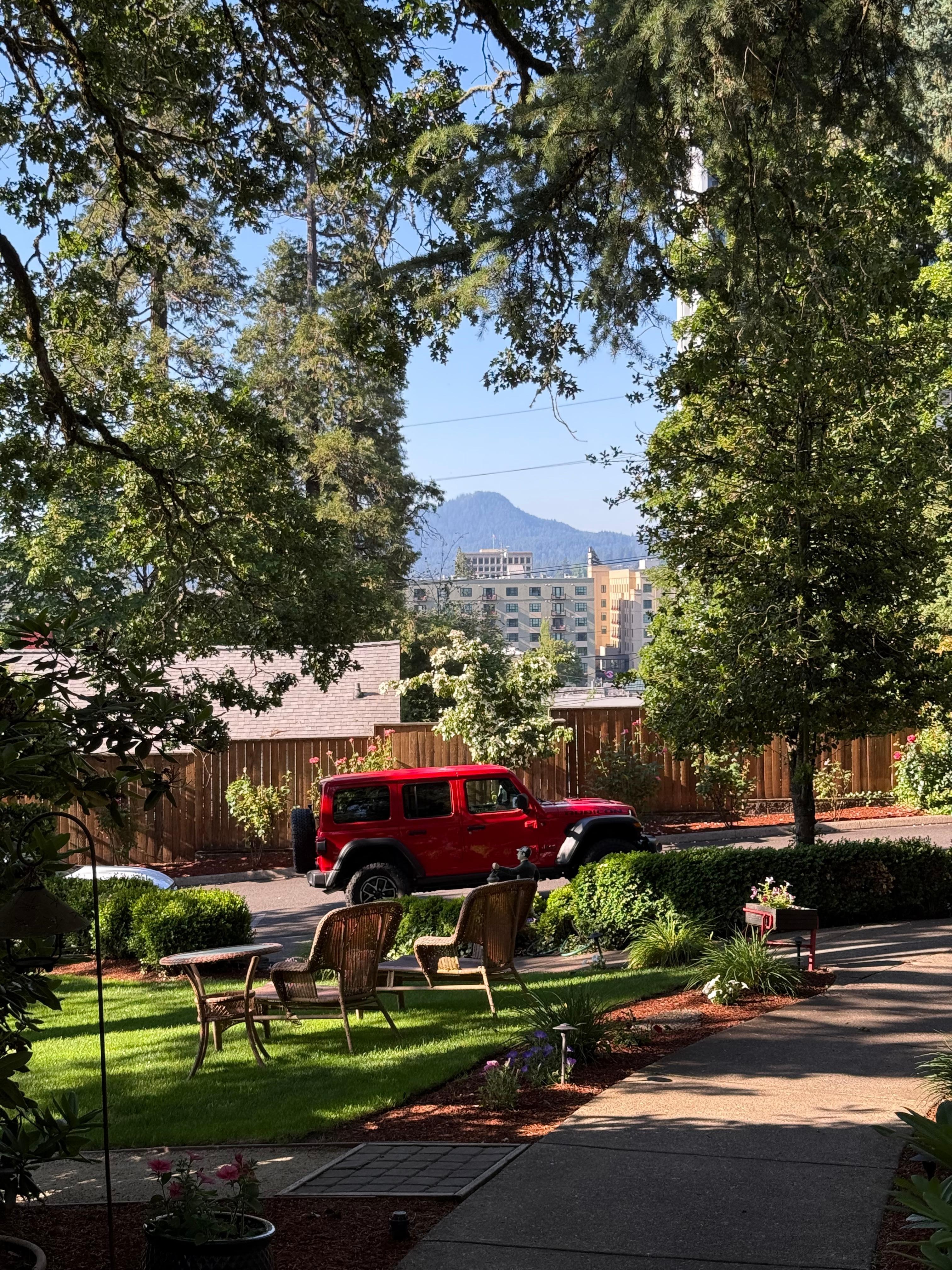 View of downtown from front lawn