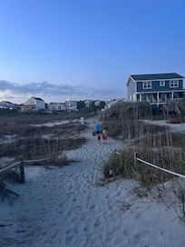 The pathway from the beach to the house