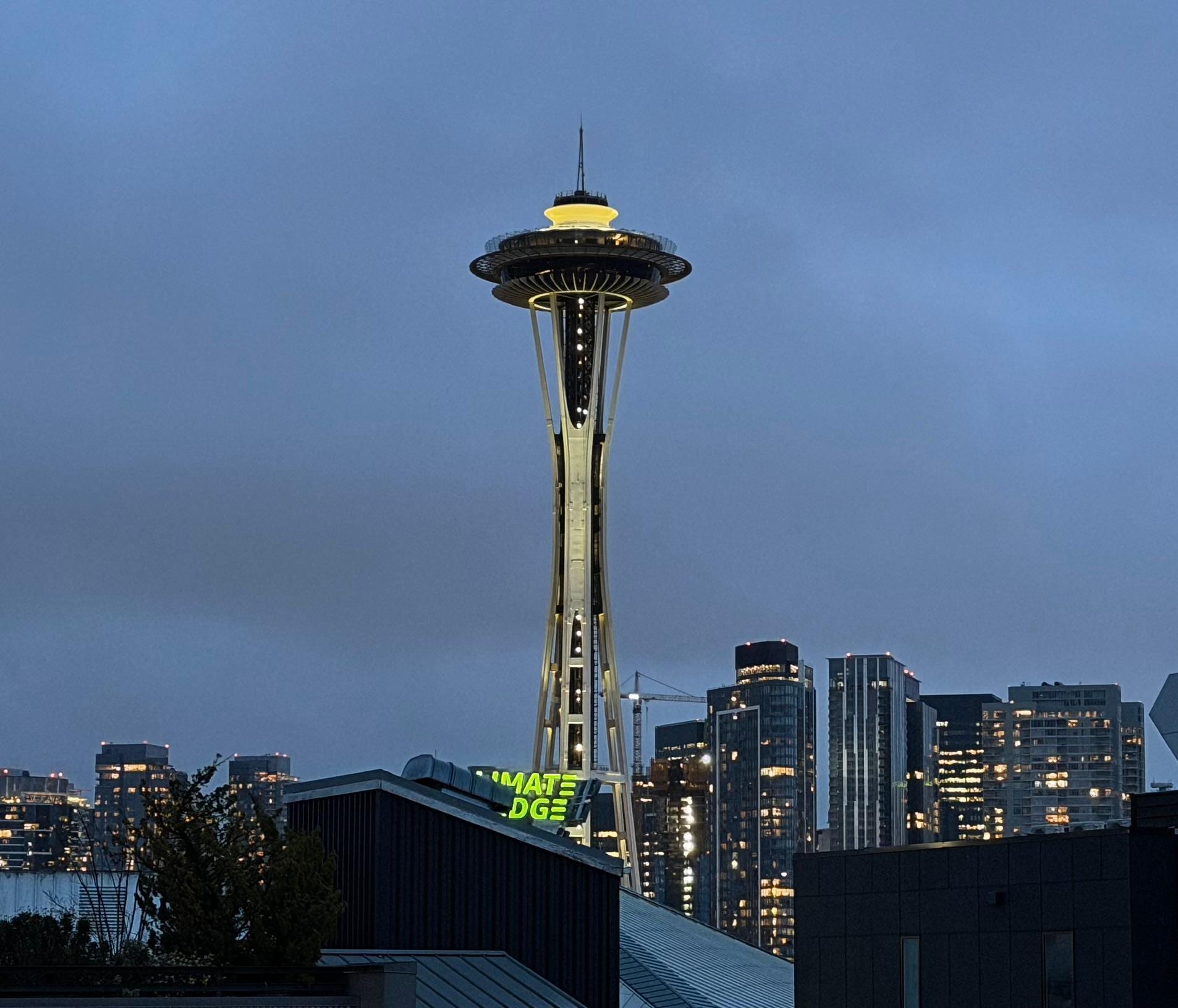 The Space Needle, taken from the deck of the Mediterranean Inn